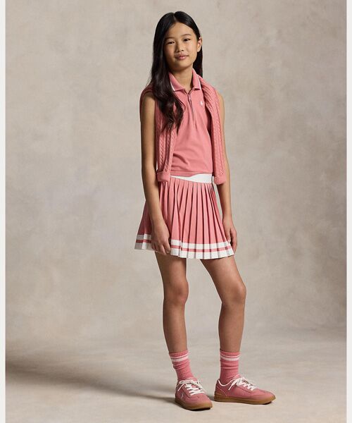 POLO RALPH LAUREN / ポロ ラルフ ローレン ポロシャツ | (ガールズ 7才～16才)ストレッチ メッシュ ハーフジップ ボクシー ポロシャツ | 詳細5