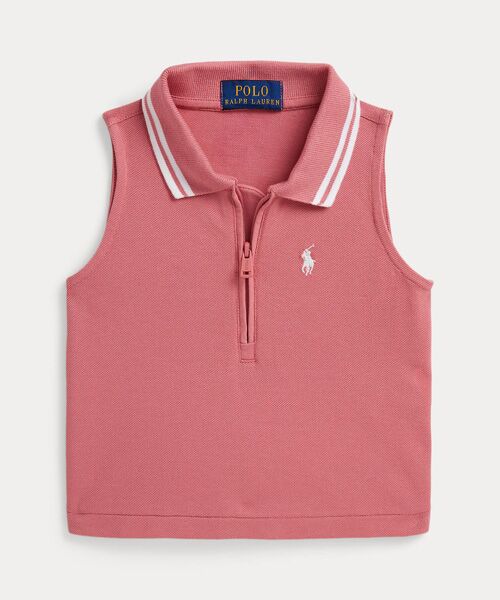 POLO RALPH LAUREN / ポロ ラルフ ローレン ポロシャツ | (ガールズ 2才～6才)ストレッチ メッシュ ハーフジップ ボクシー ポロシャツ | 詳細1