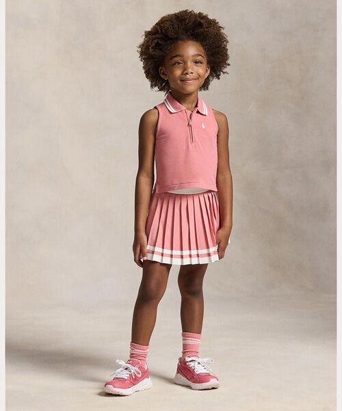 POLO RALPH LAUREN / ポロ ラルフ ローレン ポロシャツ | (ガールズ 2才～6才)ストレッチ メッシュ ハーフジップ ボクシー ポロシャツ | 詳細5