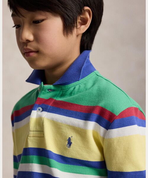 POLO RALPH LAUREN / ポロ ラルフ ローレン 未設定 | (ボーイズ 8才～20才)ストライプド コットン メッシュ ポロシャツ | 詳細4
