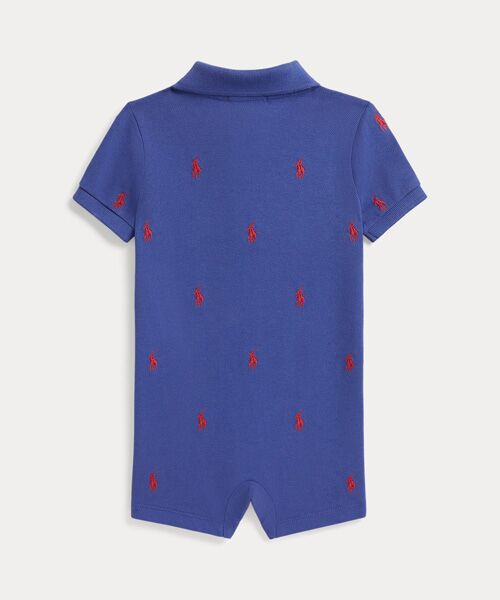 POLO RALPH LAUREN / ポロ ラルフ ローレン 未設定 | (ベビー)Polo ポニー コットン メッシュ ポロ ショートオール | 詳細1