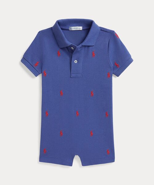 POLO RALPH LAUREN / ポロ ラルフ ローレン 未設定 | (ベビー)Polo ポニー コットン メッシュ ポロ ショートオール（999マルチカラー）
