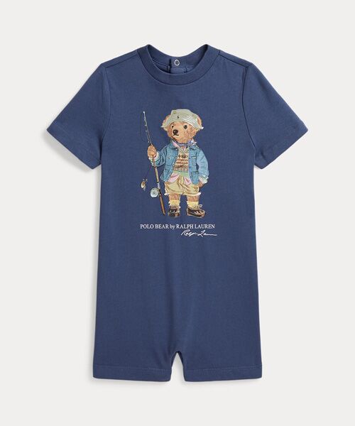 POLO RALPH LAUREN / ポロ ラルフ ローレン ロンパース | (ベビー)Polo ベア コットン ジャージー ショートオール（410ネイビー）