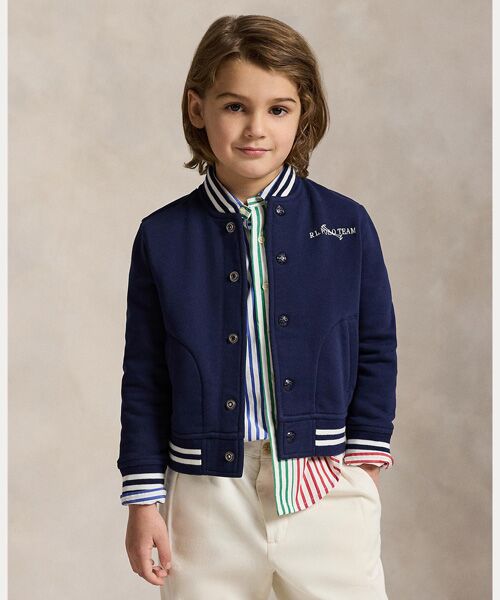 POLO RALPH LAUREN / ポロ ラルフ ローレン 未設定 | (ボーイズ 2才～7才)トリプルポニー フリース ベースボール ジャケット（410ネイビー）