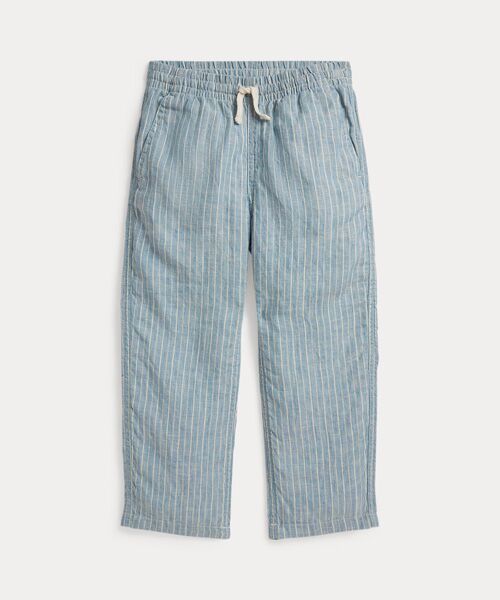 POLO RALPH LAUREN / ポロ ラルフ ローレン 未設定 | (ボーイズ 2才～7才)ストライプド リネン ドローストリング パンツ（400ブルー）