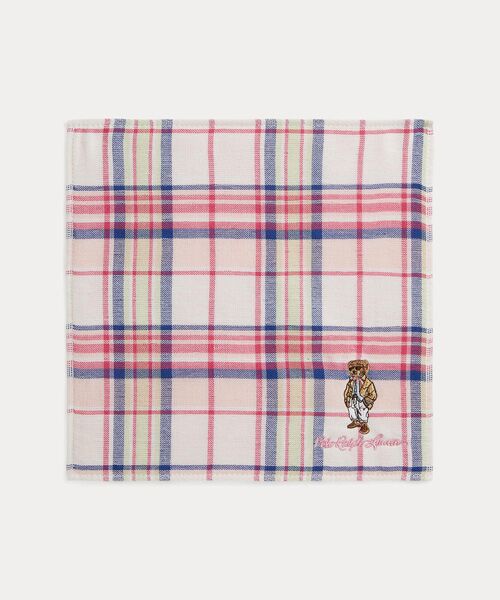 POLO RALPH LAUREN / ポロ ラルフ ローレン ハンカチ | (ガールズ 2才～4才)チェック Polo ベア コットン ハンカチーフ（100ホワイト）