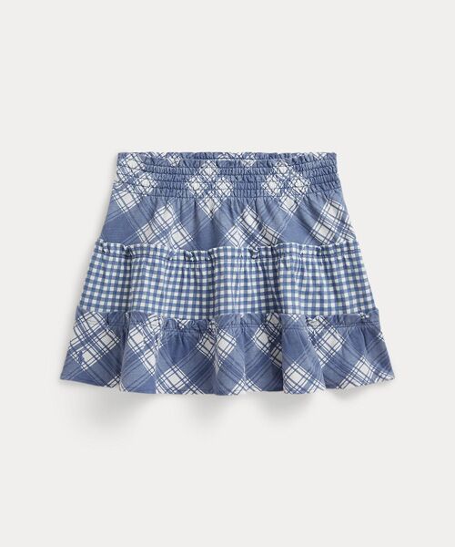 POLO RALPH LAUREN / ポロ ラルフ ローレン 未設定 | (ガールズ 2才～6才)チェック ティアード コットン ジャージー スカート（400ブルー）