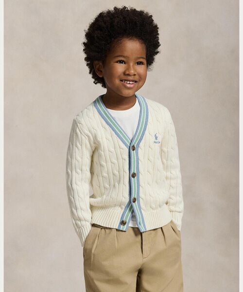 POLO RALPH LAUREN / ポロ ラルフ ローレン 未設定 | (ボーイズ 2才～7才)コットン クリケット カーディガン（101ナチュラル）