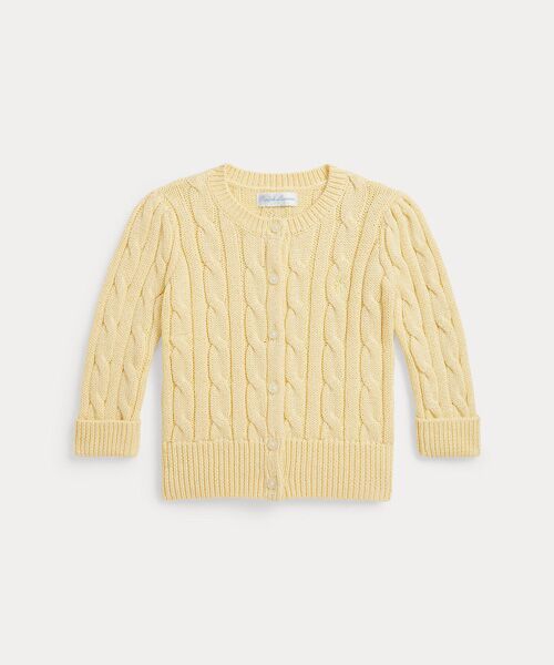 POLO RALPH LAUREN / ポロ ラルフ ローレン 未設定 | (ベビー)メタリック ケーブルニット カーディガン（700イエロー）