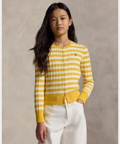 POLO RALPH LAUREN / ポロ ラルフ ローレン 未設定 | (ガールズ 7才～16才)ストライプド ミニケーブル コットン カーディガン