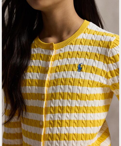 POLO RALPH LAUREN / ポロ ラルフ ローレン 未設定 | (ガールズ 7才～16才)ストライプド ミニケーブル コットン カーディガン | 詳細4