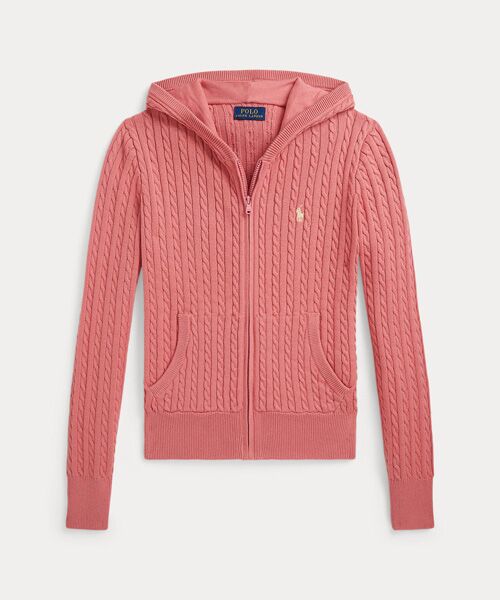 POLO RALPH LAUREN / ポロ ラルフ ローレン 未設定 | (ガールズ 7才～16才)ミニケーブル コットン フルジップ フーディ（650ピンク）