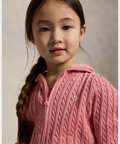 POLO RALPH LAUREN / ポロ ラルフ ローレン 未設定 | (ガールズ 2才～6才)ミニケーブル コットン フルジップ フーディ | 詳細4
