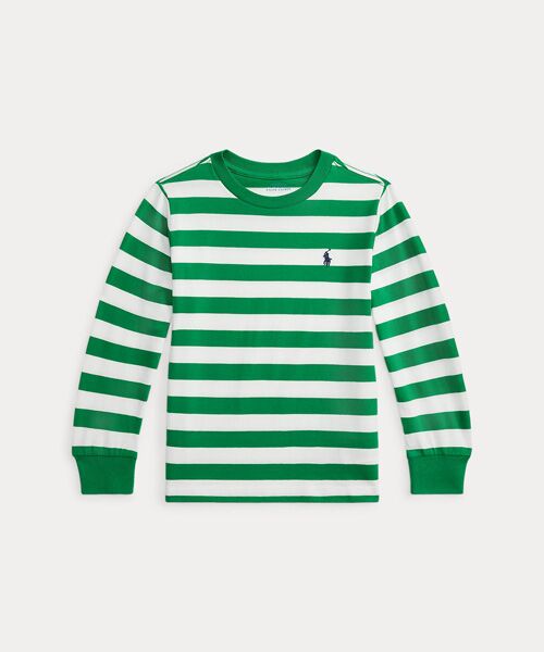 POLO RALPH LAUREN / ポロ ラルフ ローレン 未設定 | (ボーイズ 2才～7才)ストライプド コットン ロングスリーブ Tシャツ（300グリーン）