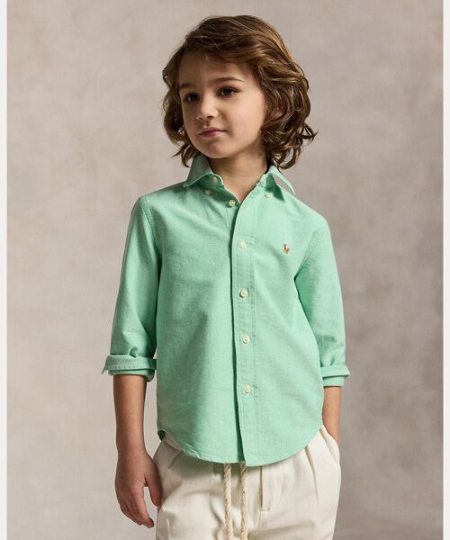 POLO RALPH LAUREN / ポロ ラルフ ローレン シャツ・ブラウス | (ボーイズ 2才～7才)アイコニック オックスフォード シャツ（300グリーン）