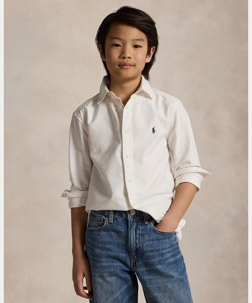 POLO RALPH LAUREN / ポロ ラルフ ローレン シャツ・ブラウス | (ボーイズ 8才～20才)ガーメントダイド コットン オックスフォード シャツ（100ホワイト）