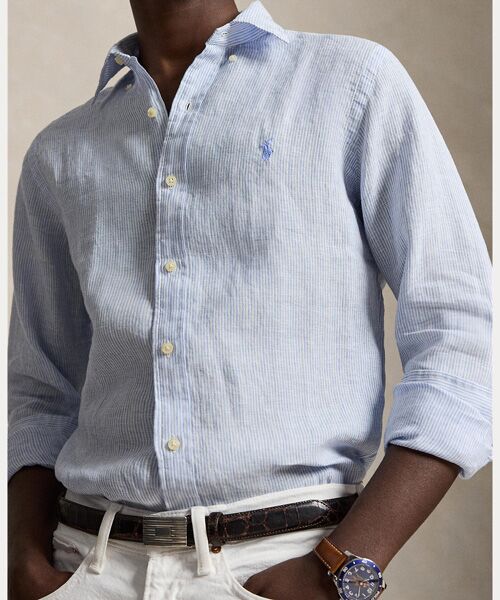 POLO RALPH LAUREN / ポロ ラルフ ローレン シャツ・ブラウス | クラシック フィット ストライプド リネン シャツ | 詳細4
