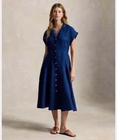 POLO RALPH LAUREN / ポロ ラルフ ローレン ロング・マキシ丈ワンピース | リネン キャップスリーブ シャツドレス