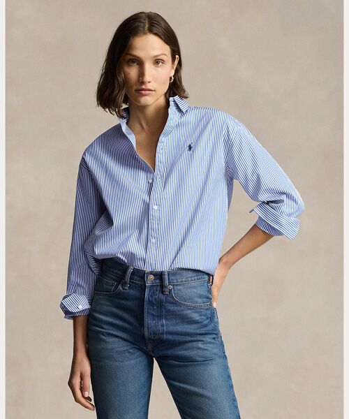 POLO RALPH LAUREN / ポロ ラルフ ローレン シャツ・ブラウス | リラックス フィット ストライプド コットン シャツ（400ブルー）