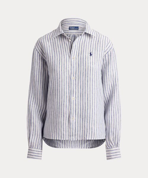 POLO RALPH LAUREN / ポロ ラルフ ローレン シャツ・ブラウス | ワイド クロップド ギンガム リネン シャツ | 詳細1