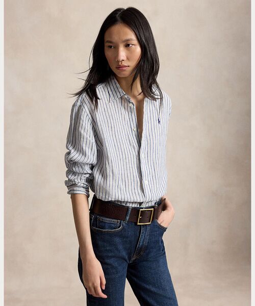 POLO RALPH LAUREN / ポロ ラルフ ローレン シャツ・ブラウス | ワイド クロップド ギンガム リネン シャツ | 詳細6