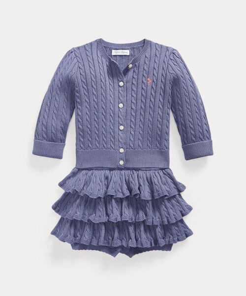 POLO RALPH LAUREN / ポロ ラルフ ローレン ベビー・キッズウエア | (ベビー)ミニケーブル コットン カーディガン & スコート(500パープル)