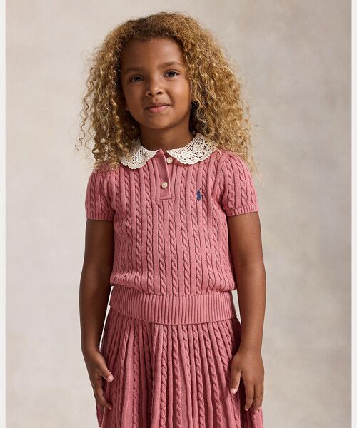 POLO RALPH LAUREN / ポロ ラルフ ローレン ポロシャツ | (ガールズ 2才~6才)ミニケーブル コットン ポロシャツ & スカート | 詳細1