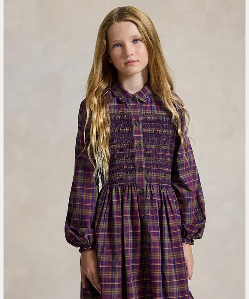 POLO RALPH LAUREN / ポロ ラルフ ローレン ミニ丈・ひざ丈ワンピース | (ガールズ 7才～16才)フローラル コットン ポプリン シャツドレス | 詳細3