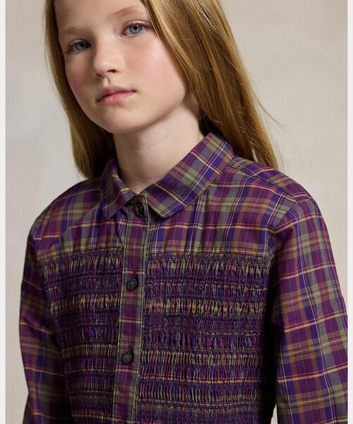 POLO RALPH LAUREN / ポロ ラルフ ローレン ミニ丈・ひざ丈ワンピース | (ガールズ 7才～16才)フローラル コットン ポプリン シャツドレス | 詳細4