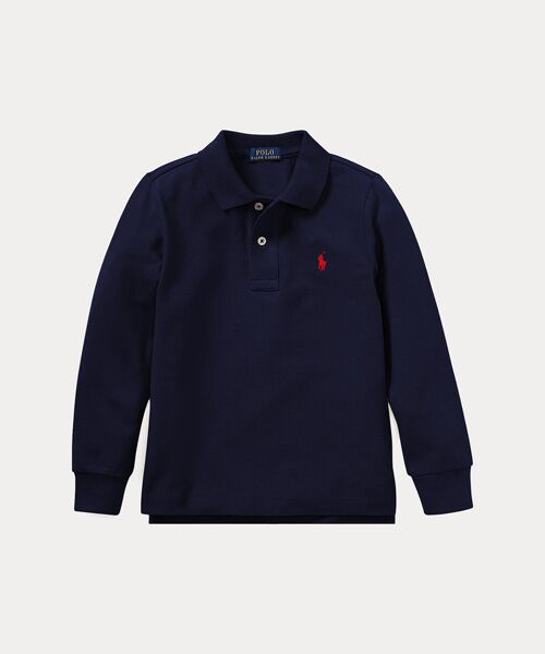 POLO RALPH LAUREN / ポロ ラルフ ローレン ポロシャツ | (ボーイズ 2才~7才)コットン メッシュ ロングスリーブ ポロシャツ(410ネイビー)