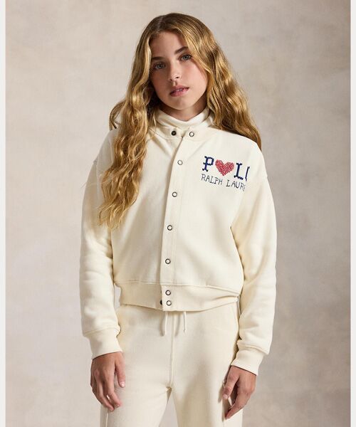 POLO RALPH LAUREN / ポロ ラルフ ローレン カーディガン・ボレロ | (ガールズ 7才~16才)ロゴ フリース カーディガン(101ナチュラル)