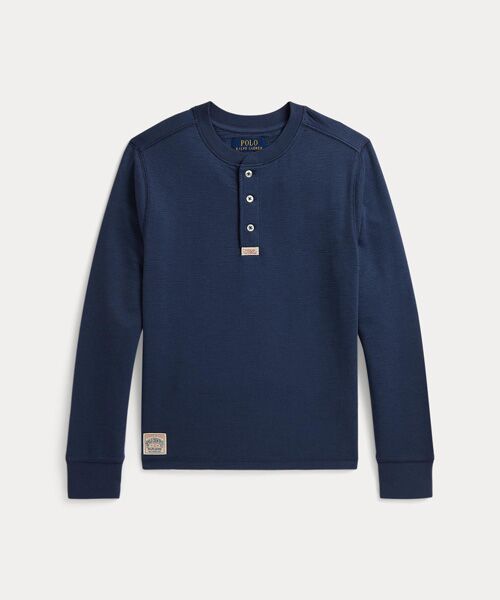POLO RALPH LAUREN / ポロ ラルフ ローレン カットソー | (ボーイズ 8才～20才)ワッフルニット ヘンリーネック シャツ（410ネイビー）