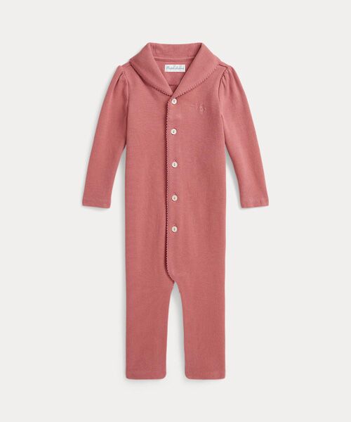 POLO RALPH LAUREN / ポロ ラルフ ローレン ロンパース | (ベビー)エステートリブ ショールカラー カバーオール（650ピンク）