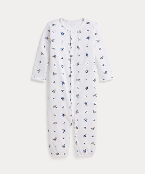 POLO RALPH LAUREN / ポロ ラルフ ローレン ロンパース | (ベビー)Polo ベア コンバーチブル ガウンカバーオール（100ホワイト）