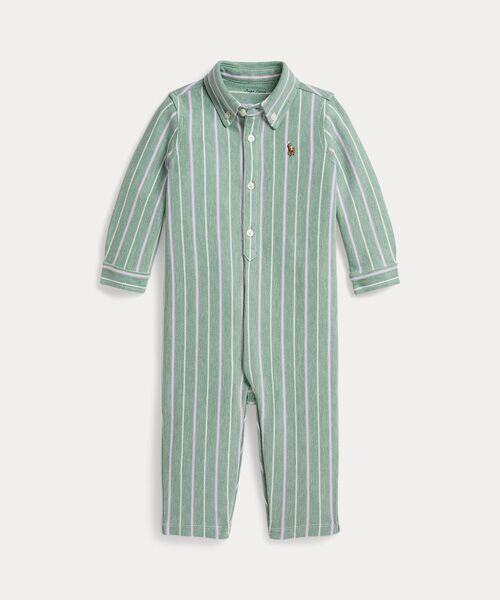 POLO RALPH LAUREN / ポロ ラルフ ローレン ロンパース | (ベビー)ストライプド ニット オックスフォード カバーオール（999マルチカラー）