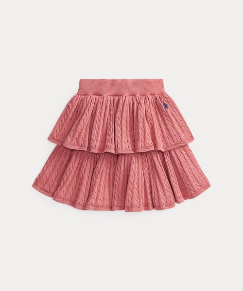 POLO RALPH LAUREN / ポロ ラルフ ローレン ミニ・ひざ丈スカート | (ガールズ 2才～6才)ミニケーブル ティアード コットン スカート | 詳細1
