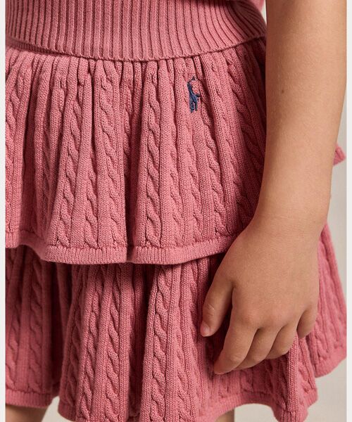 POLO RALPH LAUREN / ポロ ラルフ ローレン ミニ・ひざ丈スカート | (ガールズ 2才～6才)ミニケーブル ティアード コットン スカート | 詳細4