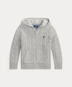 POLO RALPH LAUREN / ポロ ラルフ ローレン ニット・セーター | (ボーイズ 2才～7才)ケーブル コットン フーデッド フルジップ セーター