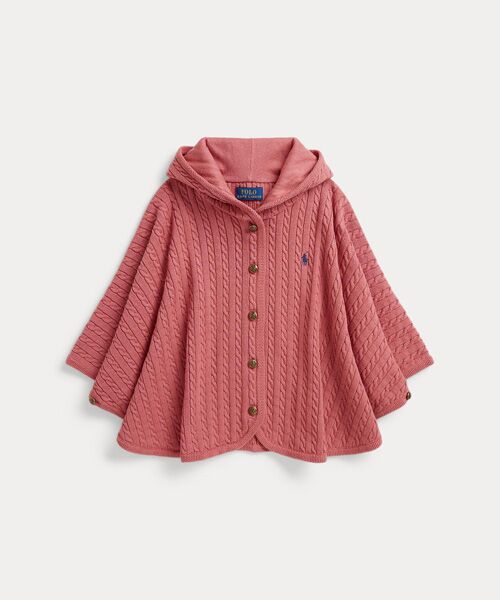 POLO RALPH LAUREN / ポロ ラルフ ローレン ポンチョ | (ガールズ 2才～6才)ミニケーブル コットン フーデッド ポンチョ | 詳細1