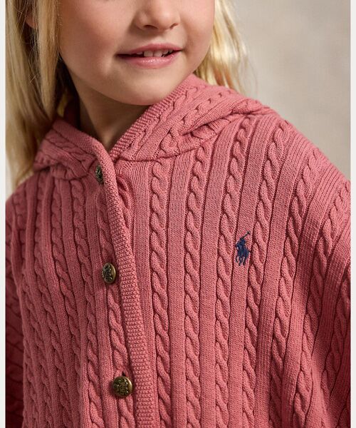 POLO RALPH LAUREN / ポロ ラルフ ローレン ポンチョ | (ガールズ 2才～6才)ミニケーブル コットン フーデッド ポンチョ | 詳細4