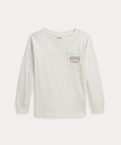 POLO RALPH LAUREN / ポロ ラルフ ローレン Tシャツ | (ボーイズ 2才~7才)コットン ジャージー ロングスリーブ Tシャツ(100ホワイト)