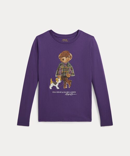 POLO RALPH LAUREN / ポロ ラルフ ローレン Tシャツ | (ガールズ 7才~16才)Polo ベア コットン ロングスリーブ Tシャツ(500パープル)