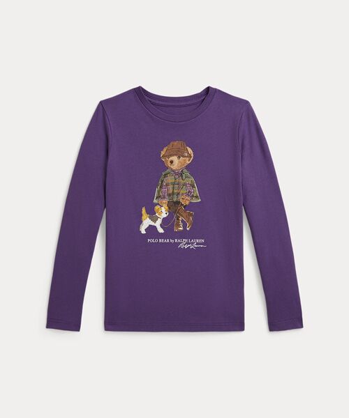 POLO RALPH LAUREN / ポロ ラルフ ローレン Tシャツ | (ガールズ 2才～6才)Polo ベア コットン ロングスリーブ Tシャツ（500パープル）