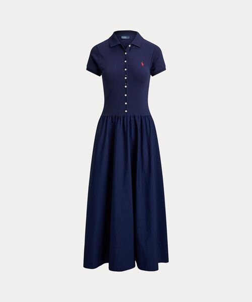 POLO RALPH LAUREN / ポロ ラルフ ローレン ロング・マキシ丈ワンピース | ハイブリッド メッシュ ポロボディス ドレス | 詳細1