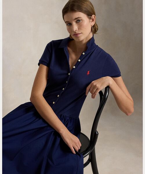 POLO RALPH LAUREN / ポロ ラルフ ローレン ロング・マキシ丈ワンピース | ハイブリッド メッシュ ポロボディス ドレス | 詳細5