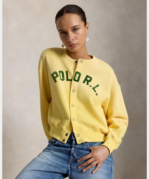 POLO RALPH LAUREN / ポロ ラルフ ローレン カーディガン・ボレロ | ロゴ フリース スナップド カーディガン（700イエロー）