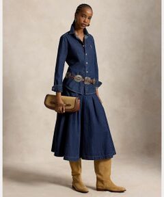 POLO RALPH LAUREN / ポロ ラルフ ローレン ロング・マキシ丈スカート | プリーテッド デニム ミディ スカート