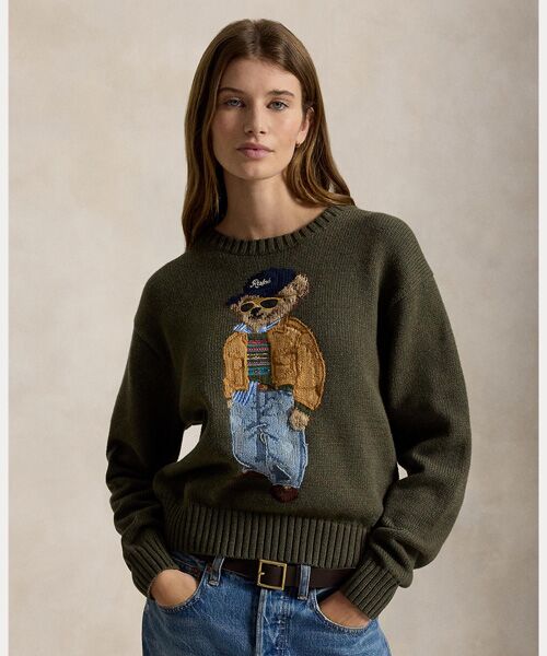 POLO RALPH LAUREN / ポロ ラルフ ローレン ニット・セーター | Polo ベア コットン クルーネック セーター（300グリーン）