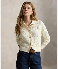 POLO RALPH LAUREN / ポロ ラルフ ローレン カーディガン・ボレロ | ケーブル コットン ポロカラー カーディガン