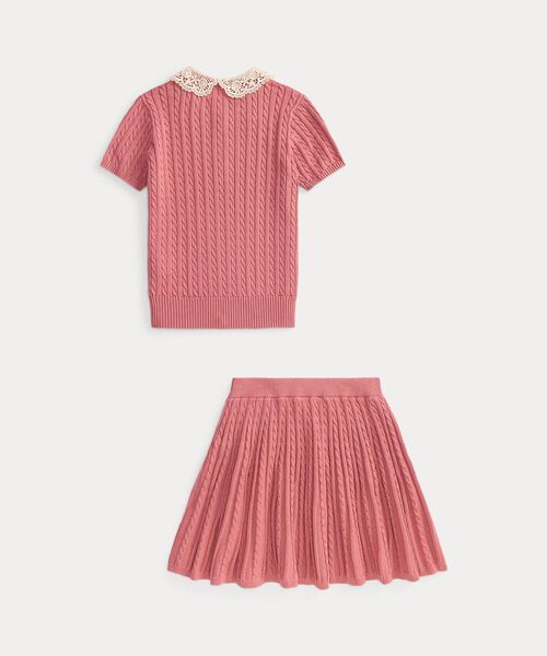 POLO RALPH LAUREN / ポロ ラルフ ローレン ポロシャツ | (ガールズ 7才～16才)ミニケーブル コットン ポロシャツ & スカート | 詳細1